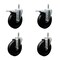 Service Caster 5'' Soft Rubber Wheel Swivel 7/16'' Stem Caster Set 2 Total Lock Brake, 4PK SCC-GRTTL20S514-SRS-716138-2-S-2 - alternate 1